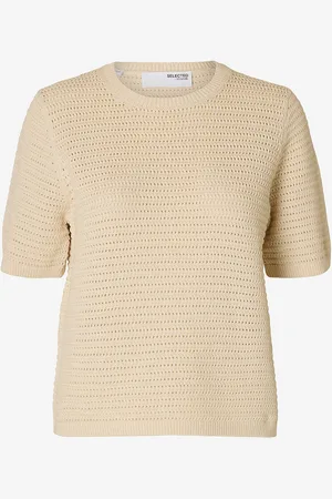 SELECTED Toppi slfVinna SS Structure Knit O-neck