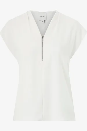 Calvin Klein Toppi Heavy Georgette SS Zip Blouse