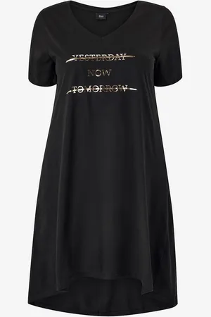 Zizzi Yömekko mAlba S/S Blk Dress