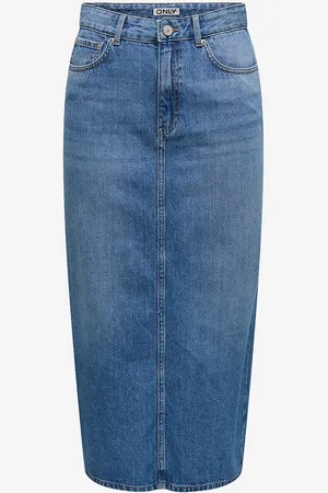 ONLY Farkkuhame onlLumi Midi Back Slit Skirt Dnm