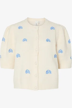 Y.A.S Neuletakki yasAnne SS Embroidery Knit Cardigan