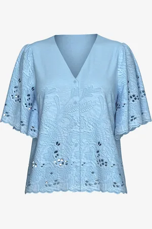 SELECTED Pusero slfDahlia SS Broderi Shirt