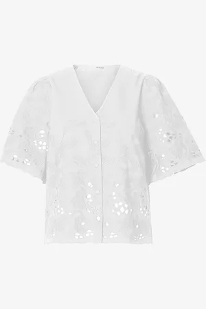 SELECTED Pusero slfDahlia SS Broderi Shirt