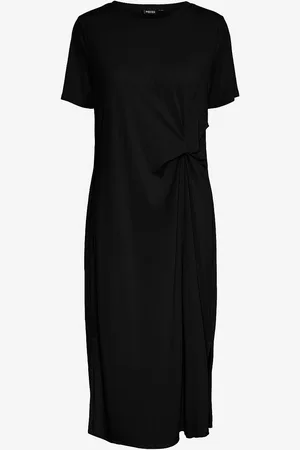 Pieces® Mekko pcAnora SS O-neck Midi Knot Dress