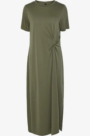 Pieces® Mekko pcAnora SS O-neck Midi Knot Dress