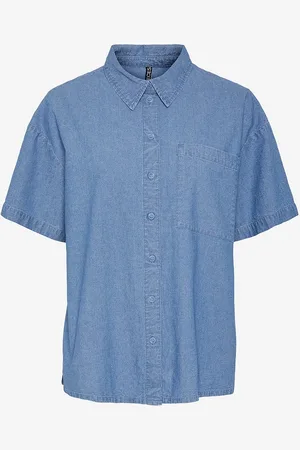 Pieces® Paita pcMia SS Denim Shirt MM Wvn