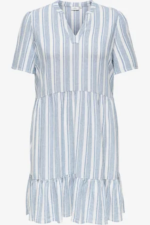 ONLY Mekko carTiri-caro S/S V-neck Lin Dress