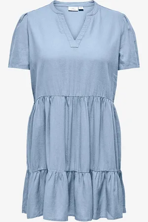 ONLY Mekko carTiri-caro S/S V-neck Lin Dress