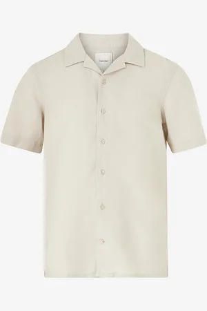 Calvin Klein Pellavapaita Linen Cotton Cuban S/S Shirt