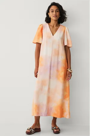VILA Maximekko viOlgi Jisa V-neck 2/4 Knot Ankle Dress