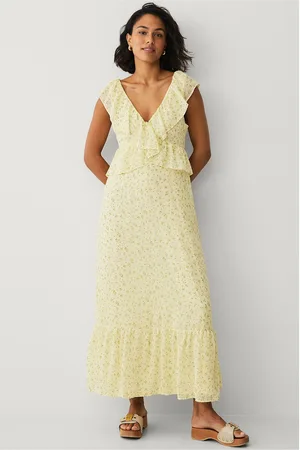 VILA Maximekko viMone S/L Maxi Flounce Dress