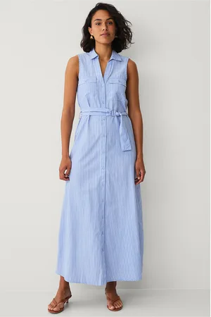 VILA Maximekko viStriped Pocket Ankle Shirt Dress