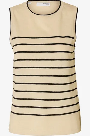 SELECTED Pellavainen toppi slfEsther SL Contrast Knit Top