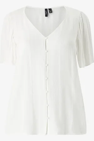 VERO MODA Pusero vmcKanva SS Top Wvn GA Cur