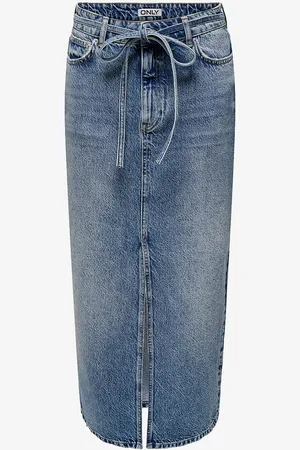 ONLY Farkkuhame carGianna Belted Midi Skirt Dot Dnm