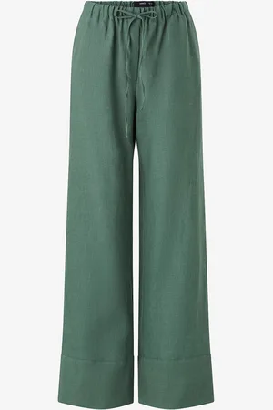 MANGO Pellavahousut Trousers Musgo