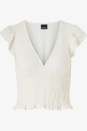 Gina Tricot Pusero Smock Frill Top