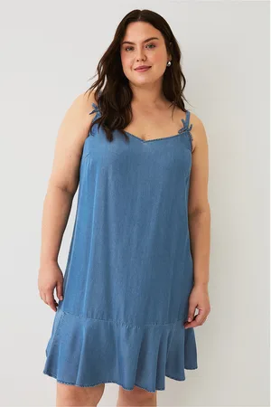 Zizzi Farkkumekko vMilla S/L Blk Dress
