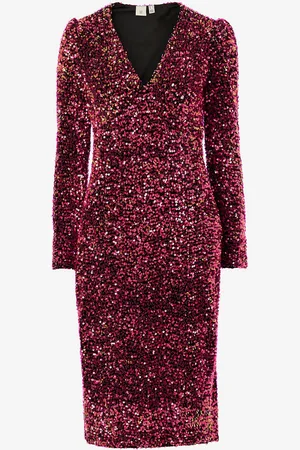 Y.A.S Paljettimekko yasPinko Sequin LS Midi Dress