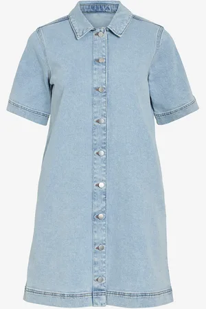 VILA Farkkumekko viSol 2/4 Sleeve Button Dress/r