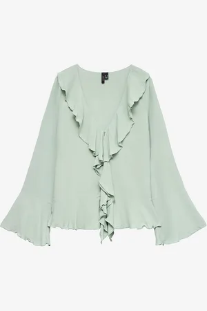 VERO MODA Pusero vmMerry LS Frill Top Wvn Exp