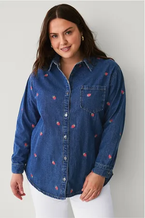 Zizzi Farkkupaita jEva L/S Embroidery