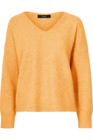 VERO MODA Naiset Neulepaidat - Villapaita vmDoffy LS V-neck Stripe Blouse - Keltainen - 34/36