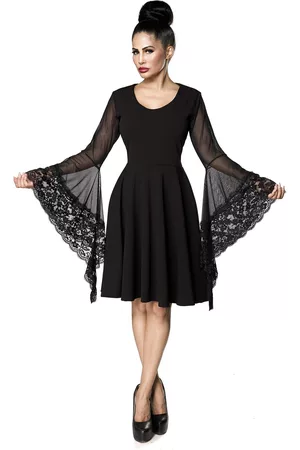 Ocultica Gootti Keskipitkä mekko - Gothic-Kleid mit Trompetenärmel - S- 4XL - varten Naiset