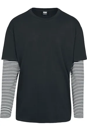 Urban classics Pitkähihainen paita - Oversized Double Layer Striped LS Tee pitkähihainen paita - S- XXL - varten Miehet
