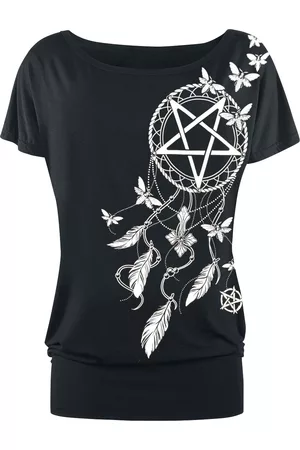Gothicana Gootti T-paita - T-Shirt Pentagramm und Traumfänger - S- 5XL - varten Naiset