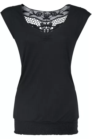 Gothicana T-paita - Backlace - S- XL - varten Naiset