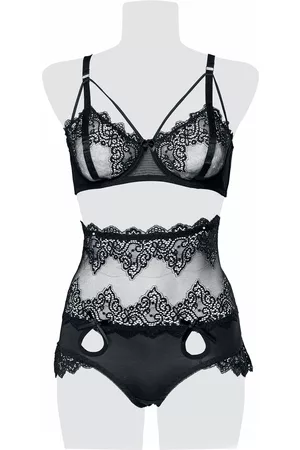 Grey Velvet Gootti Alusasut - 2-osainen pitsinen alusasusetti - S- XL - varten Naiset