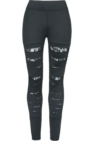 Rotterdamned Leggingsit - Women´s Leggings with Cuts and Lace - S- XXL - varten Naiset