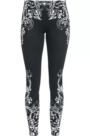 EMP Leggingsit - Mustat leggingsit yksityiskohtaisella painatuksella - S- 3XL - varten Naiset