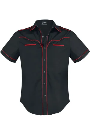 Banned Alternative Rockabilly Lyhythihainen kauluspaita - Plain Trim - S- 5XL - varten Miehet