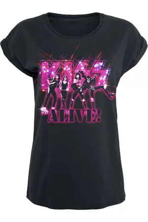 Kiss T-paita - Alive Pink Glitter - M- XXL - varten Naiset