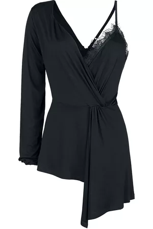 Gothicana Gootti Pitkähihainen paita - Toppi pitsisillä yksityiskohdilla - S- XL - varten Naiset