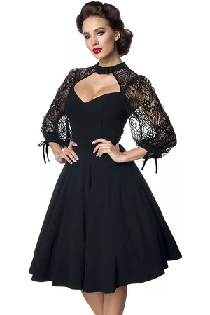 Belsira Rockabilly Keskipitkä mekko - Lacedress - M- XXL - varten Naiset