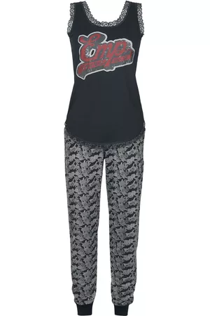 EMP Pyjama - Pyjama retrotyylisellä EMP-painatuksella - M- L - varten Naiset