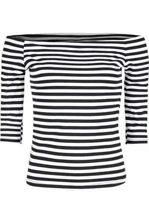 Forplay Rockabilly Pitkähihainen paita - Stripes Longsleeve - S- XXL - varten Naiset