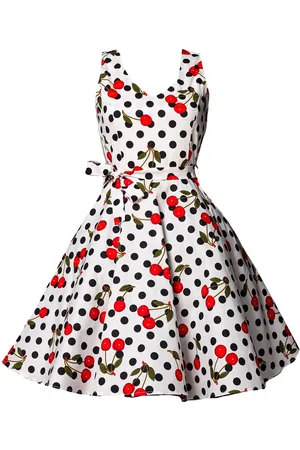 Belsira Rockabilly Keskipitkä mekko - Swing-Kirschenkleid - S- 4XL - varten Naiset