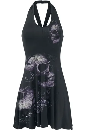 Alchemy Gootti Lyhyt mekko - Dead Flowers - S- XL - varten Naiset