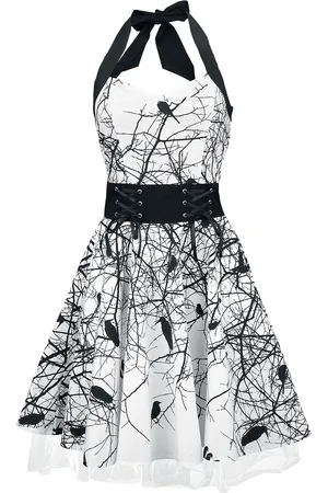 Vixxsin Rockabilly Keskipitkä mekko - Dark Crow - S- XL - varten Naiset