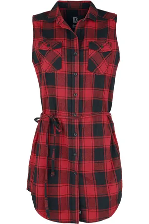 Brandit Toppi - Gracey Sleeveless Long Shirt hihaton ruutupaita - XS- 3XL - varten Naiset