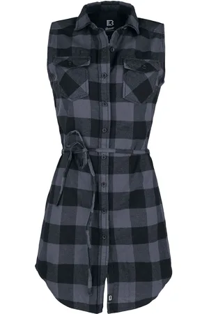 Brandit Toppi - Gracey Sleeveless Long Shirt hihaton ruutupaita - XS- 5XL - varten Naiset
