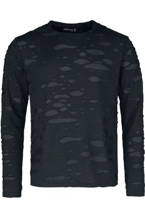 Gothicana Gootti Pitkähihainen paita - Pitkähihainen paita kaksikerroksisella verkkokankaalla - M- 5XL - varten Miehet