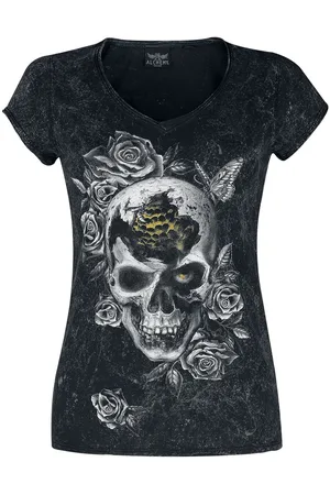 Alchemy Gootti T-paita - Bee Skull - S- 4XL - varten Naiset