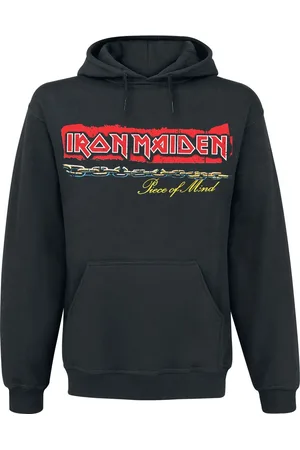 Iron Maiden Huppari - POM Red Strip Logo Tracklist - S- 3XL - varten Miehet