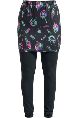 Full Volume Leggingsit - Leggingsit hameella ja suloisella painatuksella - S- M - varten Naiset