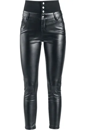 Forplay Keinonahkahousut - High Waist Leather Immitation Trousers - W29L32- W38L34 - varten Naiset